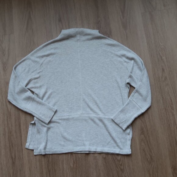 Anthropologie Eri +Ali Sweater Holdrege Heathered Grey Ribbed Knit Size Medium - Picture 3 of 7